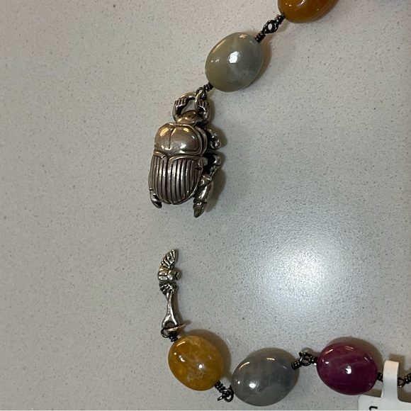 One of a kind oval Natural Sapphire oval bead necklace 36” in length. - Picture 3 of 11